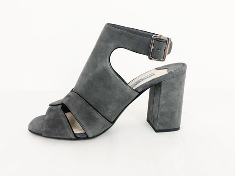 NEW Prada Grey Suede Sandal Size 39 It (9 Us)