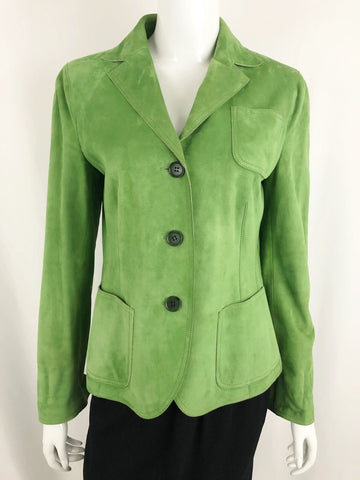 Akris Punto Green Sude Jacket Size 8