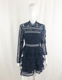 Self Portrait Lace Ruffle Mini Dress Size 12 Uk (8 Us)