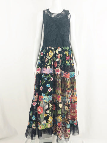 Johnny Was Embroidered Maxi Dress Size Xs