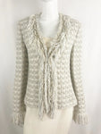 St. John Couture Fringe Trim Jacket Size 8
