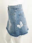 Valentino Denim Butterfly Applique Skirt Size 8