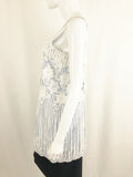 Alexis Lace Fringe Applique Top Size L