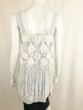 Alexis Lace Fringe Applique Top Size L