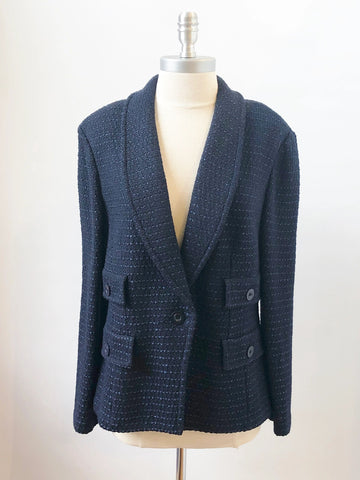 NEW St. John Blue Boucle Jacket Size 14 - Retail $1,395