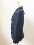 NEW St. John Blue Boucle Jacket Size 14 - Retail $1,395