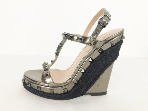 Valentino Rockstud Wedge Sandal Size 36 It (6 Us)