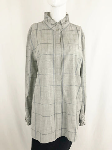NEW Lafayette 148 Ruffle Trim Shirt Size Xxl