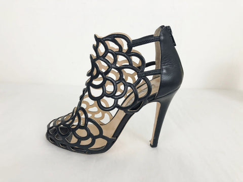 Oscar De La Renta Caged Sandal Size 37.5 It (7.5 Us) - (Also Available In Red In Size 8)