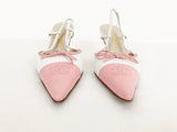 Chanel Cc Cap-Toe Slingbacks Size 37 It (7 Us)