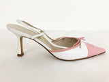 Chanel Cc Cap-Toe Slingbacks Size 37 It (7 Us)