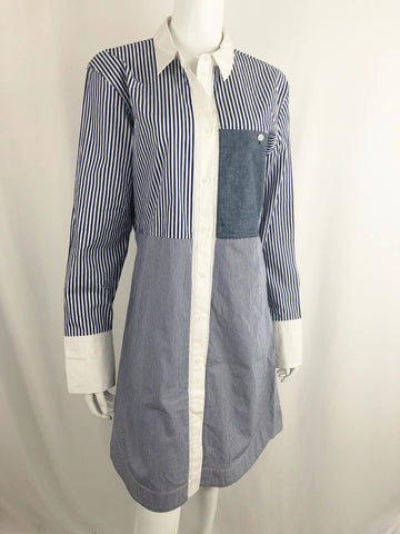Elizabeth and James Striped Shirt Dress Size M