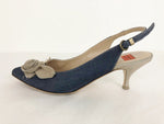 Goffredo Fantini Denim Slingback Size 41 It (11 Us)