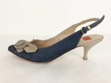 Goffredo Fantini Denim Slingback Size 41 It (11 Us)
