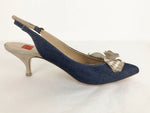 Goffredo Fantini Denim Slingback Size 41 It (11 Us)
