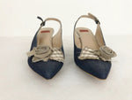 Goffredo Fantini Denim Slingback Size 41 It (11 Us)