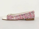 NEW Chanel Pink Tweed Ballet Flats Size 36.5 It (6.5 Us)