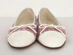 NEW Chanel Pink Tweed Ballet Flats Size 36.5 It (6.5 Us)