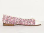 NEW Chanel Pink Tweed Ballet Flats Size 36.5 It (6.5 Us)