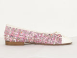 NEW Chanel Pink Tweed Ballet Flats Size 36.5 It (6.5 Us)