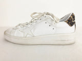 Golden Goose Superstar Sneakers W/Leopard Trim Size 8 Us