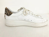 Golden Goose Superstar Sneakers W/Leopard Trim Size 8 Us