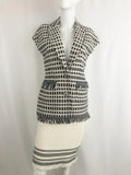 St. John Fringe Trim Knit Vest Size 2