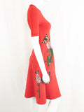 Oscar De La Renta Pointelle Floral Dress Size S
