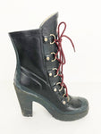 Lace-Up Rubber Boots Size 7