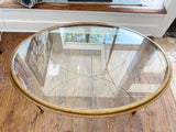 Metal & Glass Oval Coffee Table 48L X 34W X 18H