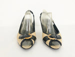 Salvatore Ferragamo Raffia Slingback Size 38 It (8 Us)