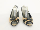 Salvatore Ferragamo Raffia Slingback Size 38 It (8 Us)