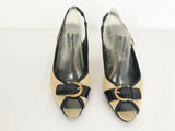 Salvatore Ferragamo Raffia Slingback Size 38 It (8 Us)
