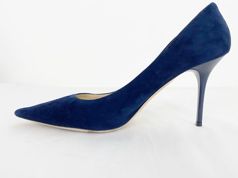Jimmy Choo Blue Suede Pumps Size 38.5 It (8.5 Us)