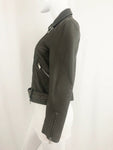 NEW Allsaints Grey Leather Biker Jacket Size 8