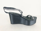 Pedro Garcia Satin Wedge Sandal Size 37 It (7 Us)