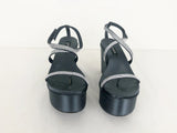 Pedro Garcia Satin Wedge Sandal Size 37 It (7 Us)