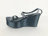 Pedro Garcia Satin Wedge Sandal Size 37 It (7 Us)