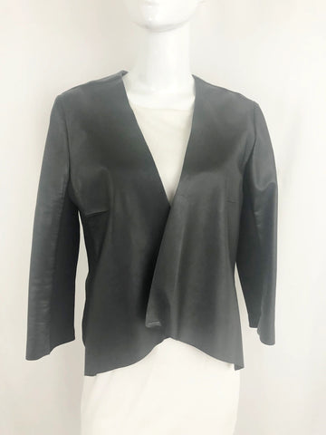 Iris Setlakwe Cropped Leather Jacket Size 14