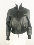 Leather Bomber Jacket Size 44 It (Xs Us)