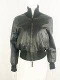 Leather Bomber Jacket Size 44 It (Xs Us)