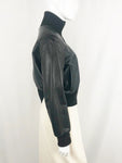 Leather Bomber Jacket Size 44 It (Xs Us)