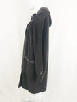 Max Mara Alpaca With Leather Trim Coat Size 14