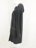 Max Mara Alpaca With Leather Trim Coat Size 14