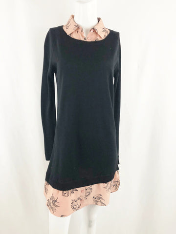 Valentino Knit Dress W/Silk Underlay Size XS