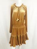 NEW Misa Gold Velvet Dress Size L