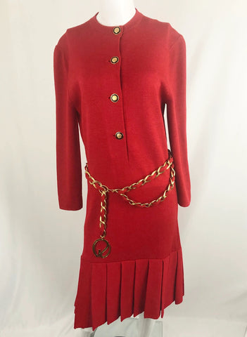 St. John Knit Belted Dress Size 8