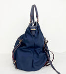 Nylon Shoulder Bag With Leather Trim