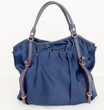 Nylon Shoulder Bag With Leather Trim