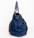 Nylon Shoulder Bag With Leather Trim